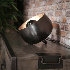 Vico Basket - tafellamp - Ø 28 x 26 cm - zwart nikkel