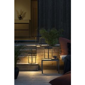 Konstsmide Ravello - draagbare vloer- en tafellamp met USB-poort - 15 x 30 x 15 cm - 2,2W dimbare LED incl. - IP54 - zwart