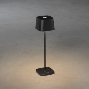 Konstsmide Capri - draadloze buiten tafellamp met laadstation - Ø 10 x 36 cm - 2,2W dimbare LED incl. - IP54 - zwart
