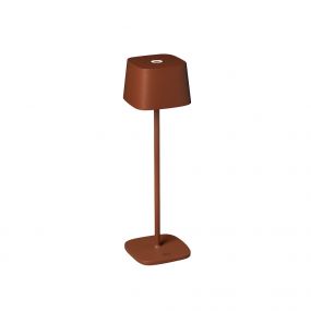 Konstsmide Capri - buiten tafellamp - 10 x 10 x 36 cm - 2,2W dim to warm LED incl. - oplaadbaar - IP54 - terracotta 