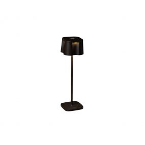 Konstsmide Nice - draadloze buiten tafellamp met laadstation - 10 x 10 x 36 cm - 2,2W dimbare LED incl. - IP54 - mat zwart