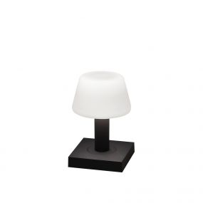 Konstsmide Monaco - tafellamp - 12,5 x 12,5 x 19 cm - 2,5W dimbare LED incl. - oplaadbaar - IP54 - donker grijs   