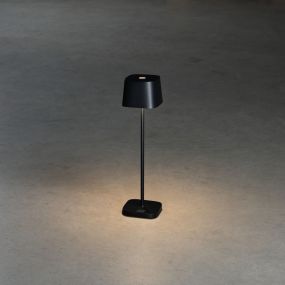 Konstsmide Capri Mini - buiten tafellamp - 7 x 7 x 25 cm - 2,2W dim to warm LED incl. - oplaadbaar - IP54 - zwart 