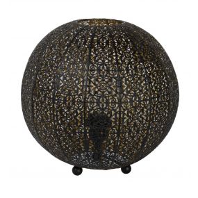 Lucide Tahar - ronde tafellamp - Ø 33 x 32 cm - zwart