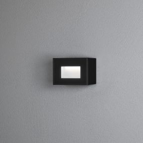 Konstsmide Chieri - opbouw- of inbouw wandverlichting - 12 x 5,5 x 8 cm - 4W LED incl. - IP54 - zwart