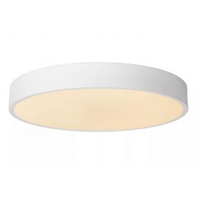 Lucide Unar - plafondverlichting - Ø 39,50 x 5 cm - 24W dimbare LED incl. -  3 stappen dimmer - wit