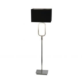 Searchlight Aura - staanlamp - 151 cm - 6W dimbare LED incl. - zwart en chroom