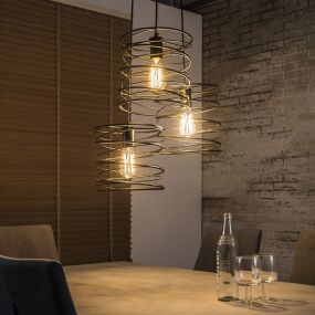 Vico Curl - hanglamp - Ø 40 x 150 cm - houtskool