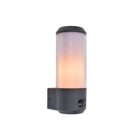 Lutec Heros - buiten wandlamp met sensor - 16 x 9,6 x 26,2 cm - IP44 - donker grijs