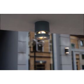 Lutec Focus - buiten plafondlamp - Ø 10 x 10 cm - IP44 - donkergrijs