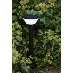 Lutec Karlo - grondspot op piek op zonne-energie met bewegingsmelder- slimme verlichting - Lutec Connect - Ø 13 x 45 cm - 6,8W LED incl. - IP44 - zwart