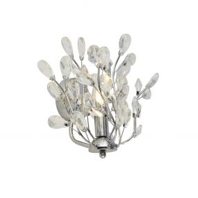 Searchlight Bouquet - wandverlichting met trekschakelaar - 26 x 19 x 28 cm - chroom en transparant