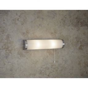 Searchlight Poplar - wandverlichting met trekschakelaar - 40 x 7,3 x 9 cm - IP44 - wit