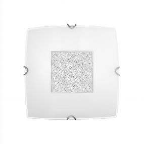 Nova Luce Thelta - plafondverlichting - 30 x 30 x 10 cm - wit en chroom