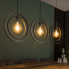 Vico Turn - hanglamp -  130 x 30 x 150 cm - houtskool