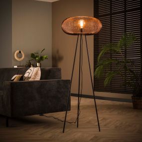Vico Copper Twist - vloerlamp 1L -  Ø 50 x 140 cm - koper 