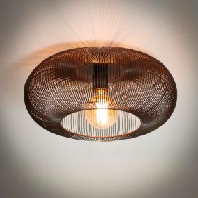 Vico Copper Twist - plafondlamp - Ø 43 x 20 cm - zwart nikkel