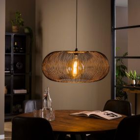 Vico Copper Twist - hanglamp - Ø 70 x 150 cm - zwart nikkel