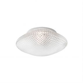 Nova Luce Sens - plafondlamp badkamer - Ø 25 x 11 cm - IP44 - transparant en wit