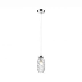 Nova Luce Laval - hanglamp - Ø 8 x 120 cm - chroom en transparant
