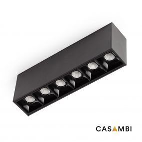 Faro Neso Point-6 - armatuur voor magnetische rail - 16,4 x 3,4 x 5,6 cm - 8W CASAMBI LED warm wit (2700K) incl. - 12° lichtbundel - zwart