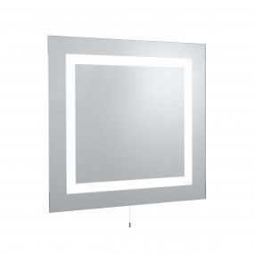 Searchlight Bathroom Mirrors - spiegel met verlichting - 70 x 65 cm - 10W LED incl. - IP44 - wit
