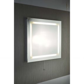 Searchlight Bathroom Mirrors - spiegel met verlichting - 70 x 65 cm - 10W LED incl. - IP44 - wit