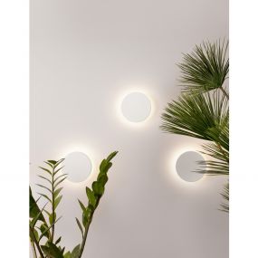 Nova Luce Suite - buiten wandverlichting - Ø 15 x 5 cm - 10W LED incl. - IP54 - wit (stockopruiming!)