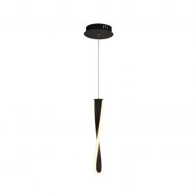 Searchlight Paddle - hanglamp - Ø 16 x 128 cm - 11W dimbare LED incl. - mat zwart