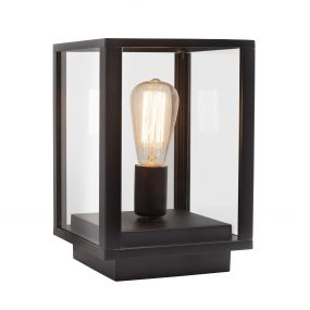 Nova Luce Zest - sokkellamp - 20 x 20 x 29 cm - IP54 - donkergrijs