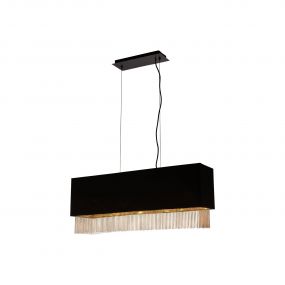 Searchlight Fringe - hanglamp - 80 x 22 x 150 cm - zwart