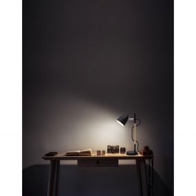 Nova Luce Alina - bureaulamp - 13 x 13 x 42 cm - zwart en bruin