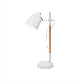 Nova Luce Alina - bureaulamp - 13 x 13 x 42 cm - wit en bruin