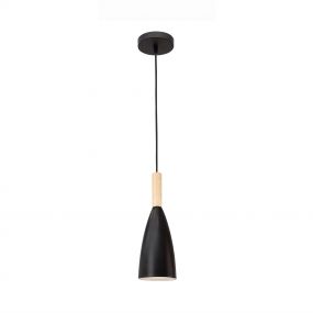 Nova Luce Grant - hanglamp - Ø 9 x 155 cm - zwart en bruin