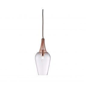 Searchlight Whisk - hanglamp - Ø 16 x 105 cm - glanzend koper