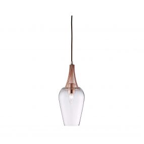 Searchlight Whisk - hanglamp - Ø 16 x 105 cm - glanzend koper (stockopruiming!)