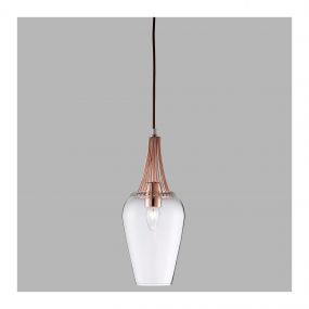 Searchlight Whisk - hanglamp - Ø 16 x 105 cm - glanzend koper