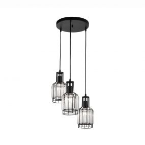 Nova Luce Carter - hanglamp - Ø 32 x 120 cm - zwart