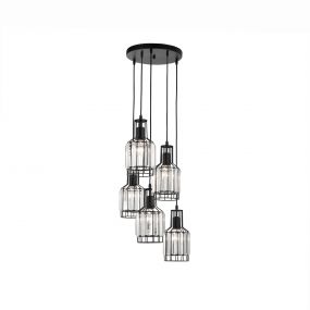 Nova Luce Carter - hanglamp - Ø 50 x 120 cm - zwart