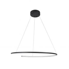 Nova Luce Breda - hanglamp - Ø 70 x 200 cm - 30W LED incl. - zand zwart