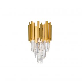 Nova Luce Grane - wandverlichting - 25 x 15,5 x 35 cm - goud en transparant