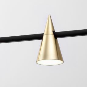 Nova Luce Cono - lichtpunt magnetisch railsysteem - Ø 6 x 10,6 cm - 5W LED incl. - satijn messing