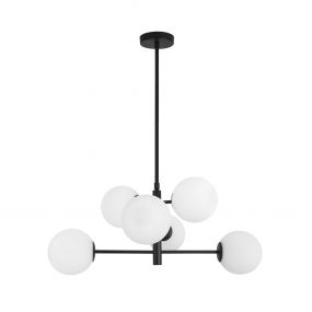 Nova Luce Impero - hanglamp - Ø 70 x 120 cm - zwart en wit
