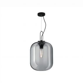 Nova Luce Hunter - hanglamp - Ø 25 x 130 cm - gerookt glas