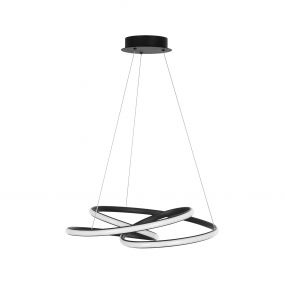 Nova Luce Menton - hanglamp - Ø 52 x 120 cm - 43W dimbare LED incl. - zand zwart