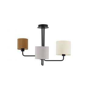 Nova Luce Bitonto - hanglamp - Ø 56,2 x 43 cm - zandzwart, grijs, bruin en ivoor