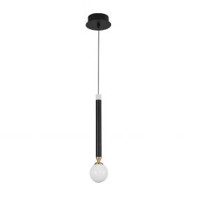 Nova Luce Cayo - hanglamp - Ø 8 x 120 cm - 5W LED incl. - zwart