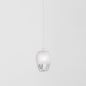 Nova Luce Ice - hanglamp - Ø 12 x 180 cm - wit en transparant