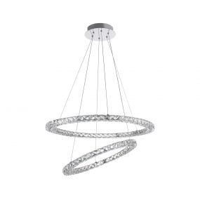 Nova Luce Quentin - hanglamp - Ø 70 x 120 cm - 60W LED incl. - chroom