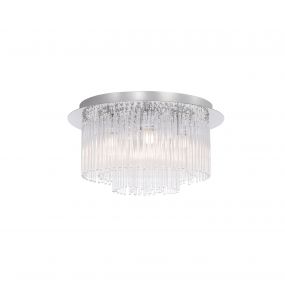 Nova Luce Rosarno - plafondverlichting - Ø 35 x 18 cm - chroom en transparant